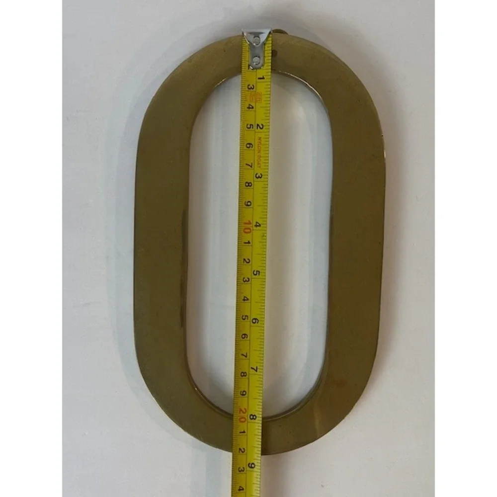 Vintage Solid Brass Letter O Number 0 Wall Hanging Plaque Gold Tone 8.5 Inch